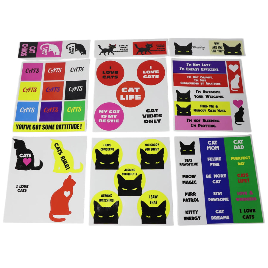 106 Cat Stickers full sheet