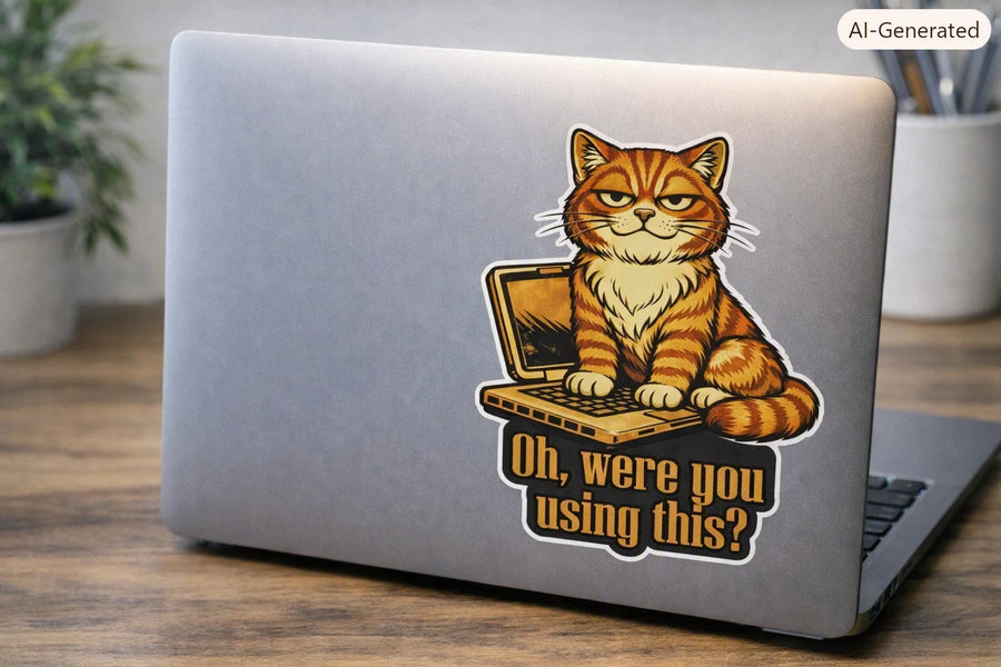Sassy Cats Coffee Sticker Set size reference