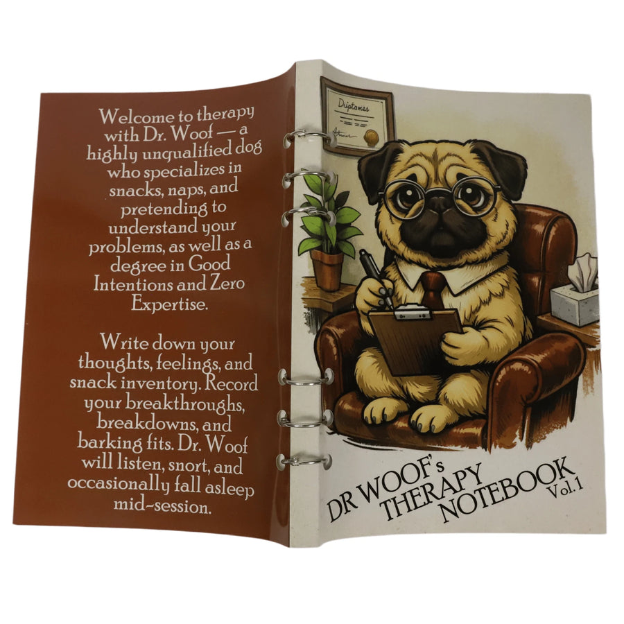 Dr Woof's Therapy Notebook pages