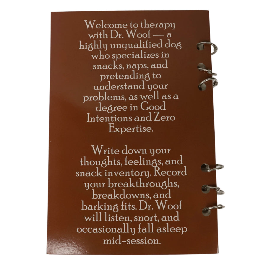 Dr Woof's Therapy Notebook back cover