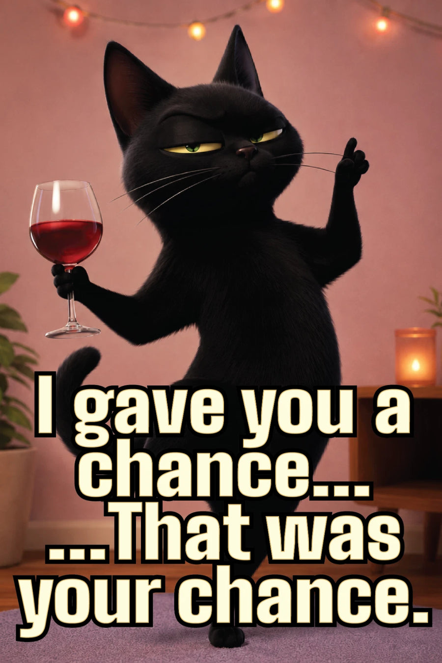 I Gave You a Chance dancing cat metal sign