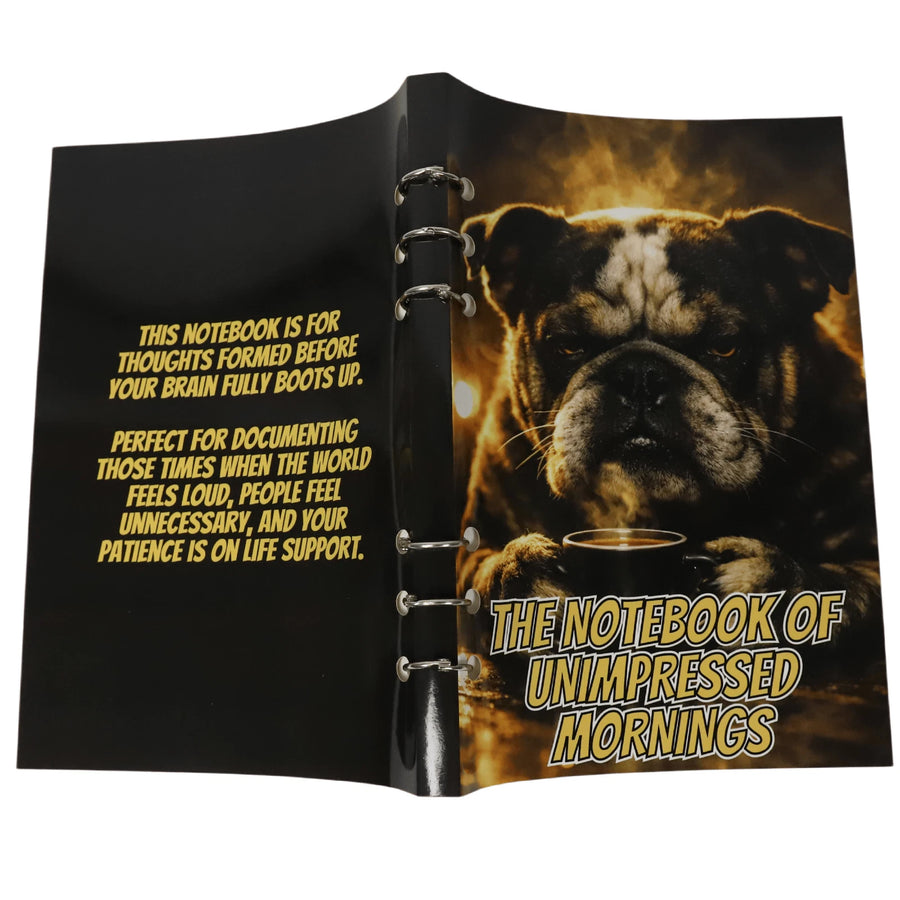 Notebook of Unimpressed Mornings back cover