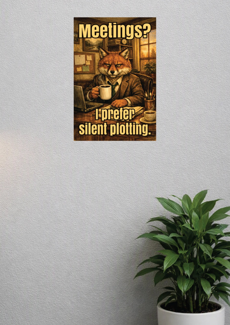 Meetings I Prefer Silent Plotting metal sign corner mounting holes