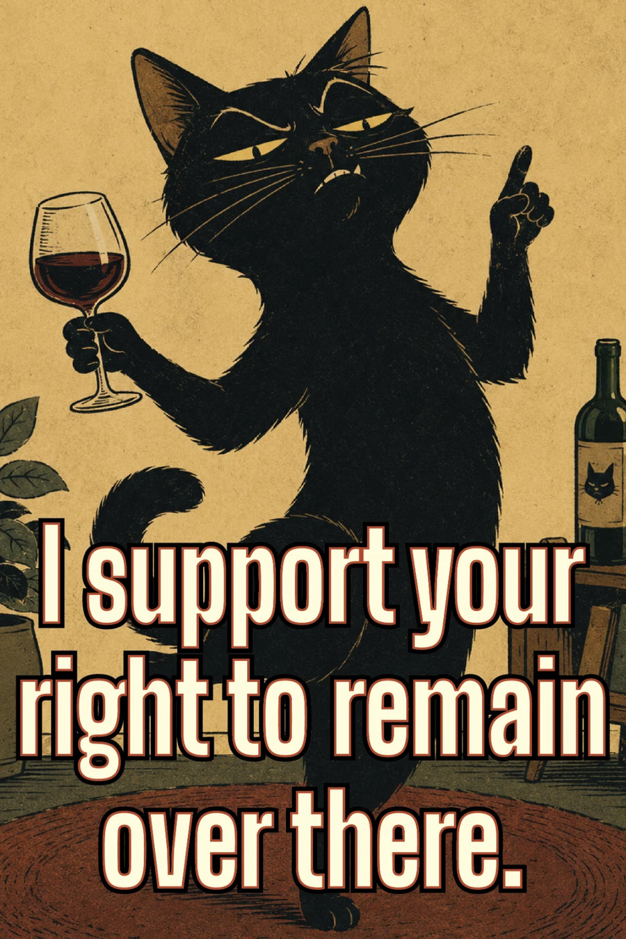 I Support Your Right to Remain Over There dancing cat sticker