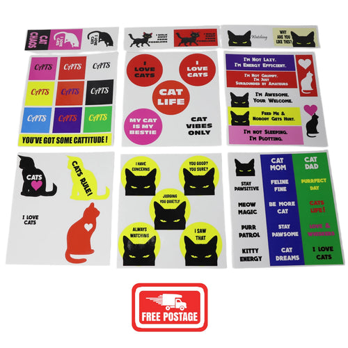 106 Cat Stickers - Vinyl Print, Easy Peel (FREE DELIVERY)