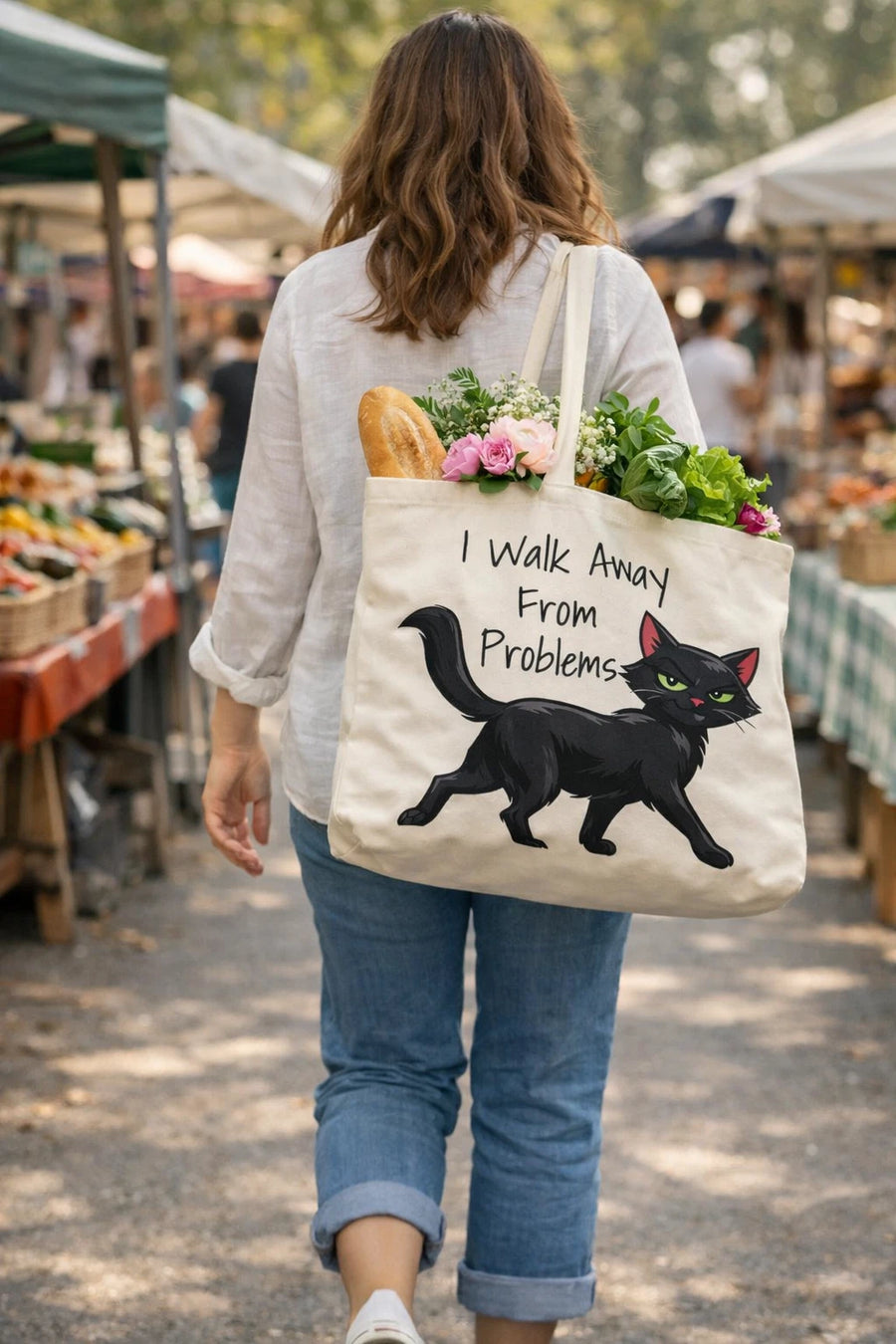 I Walk Away From Problems tote bag detail
